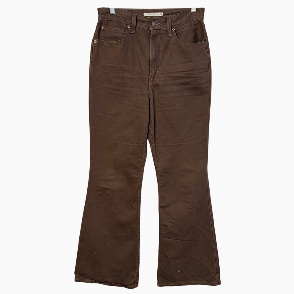 Levi's 70s High Flare Jeans Womens 28 Brown Cotton Corduroy Detail A4691-0001